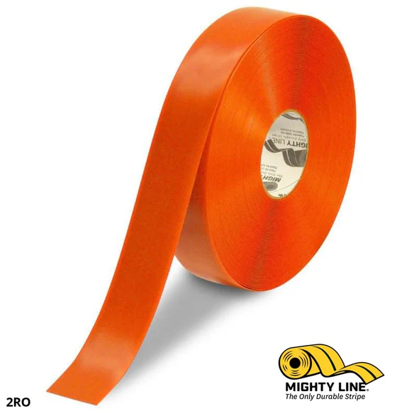 Orange durable stripe tape roll.