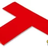 Red T-shaped traffic marking stripe.