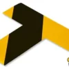 Black and yellow T-shaped floor marking.