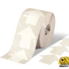 Beige floor tape with white arrows.