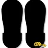 Pair of black footprint stencils.
