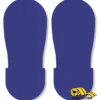 Pair of dark blue floor footprint stencils.