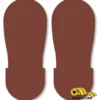 Pair of brown floor footprint stencils.