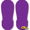 Purple footprint floor markers.