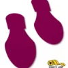 Purple footprint floor markers.
