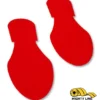 Red footprint floor markers pair.