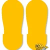 Pair of yellow footprint stencils.
