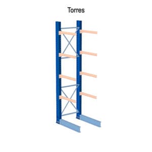 Blue cantilever racking system.