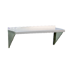 Stainless steel wall-mounted shelf.