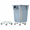 Wheeled bin and dolly for easy transport.